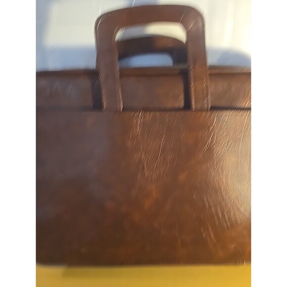 Authentic Vintage Brown Portfolio Attache Case with Handles Vintage Soft... - Picture 2 of 7